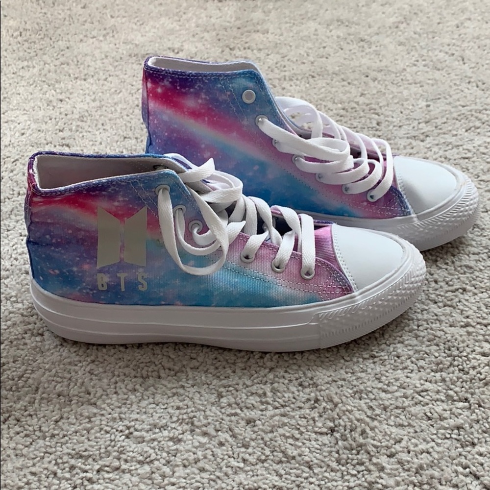 BTS purple galaxy luminous sneakers